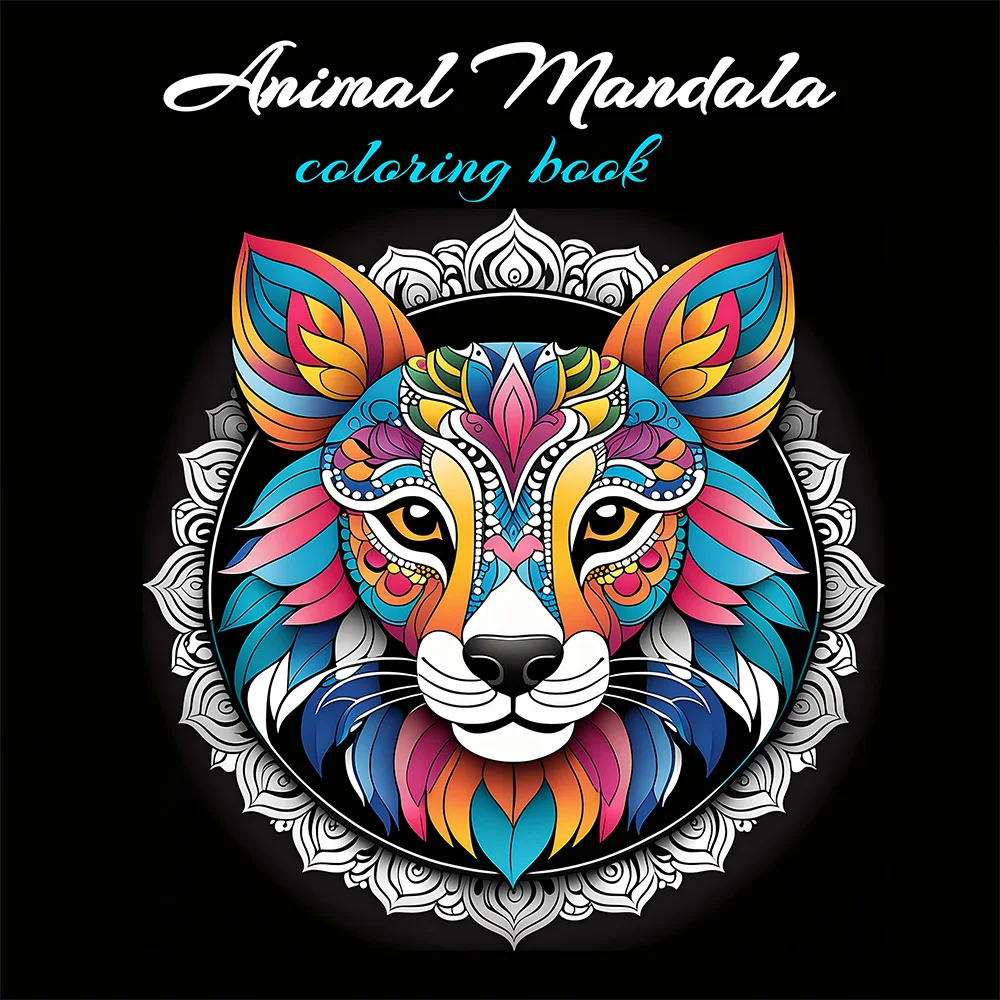 ANIMAL MANDALA Patterns Coloring Book for Adults Cute Drawing Book Perfect Gift for Party and Birthday