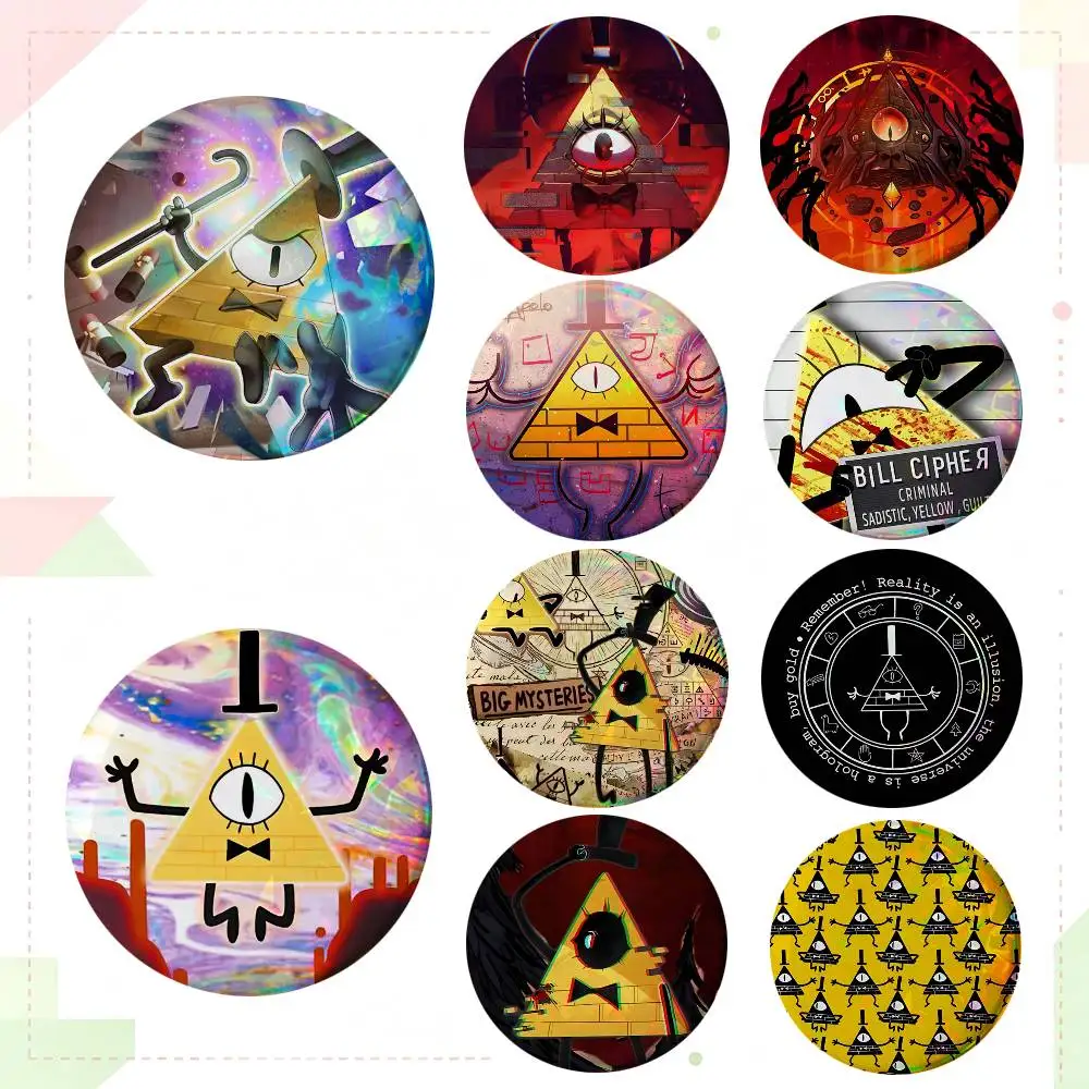 Gravity Falls Bill C-Cipher Round Badges Can Be Used To Decorate Clothes And Backpack Pins