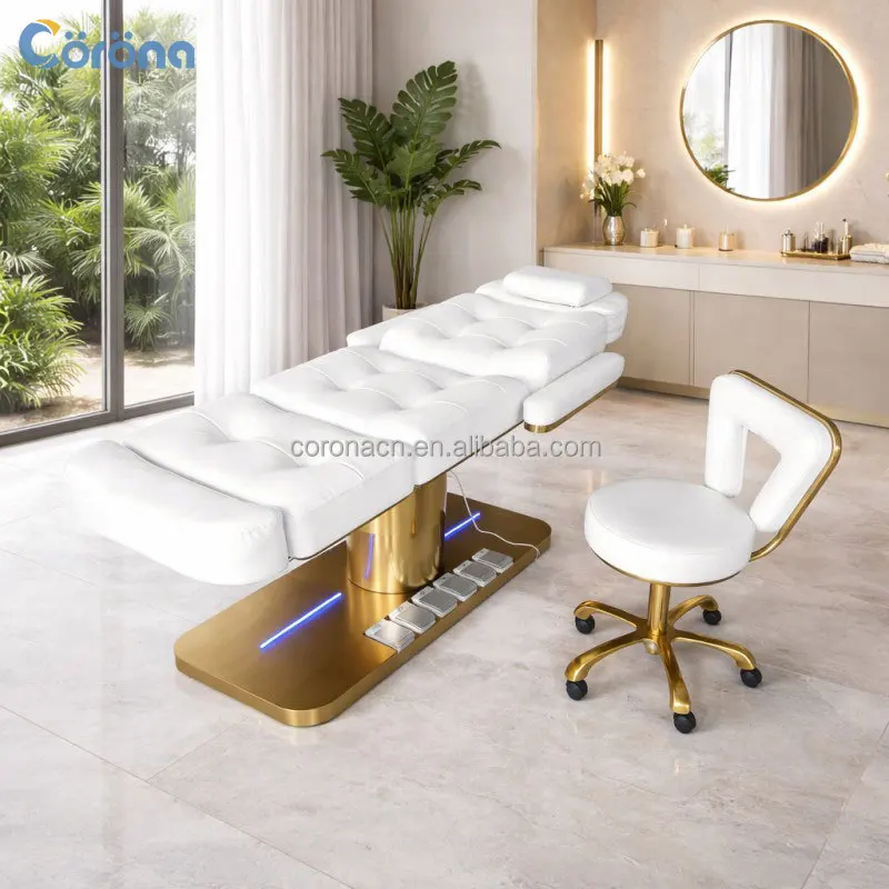 Professional Beauty Salon Electric Adjustable Beauty Bed Facial Spa Massage Table