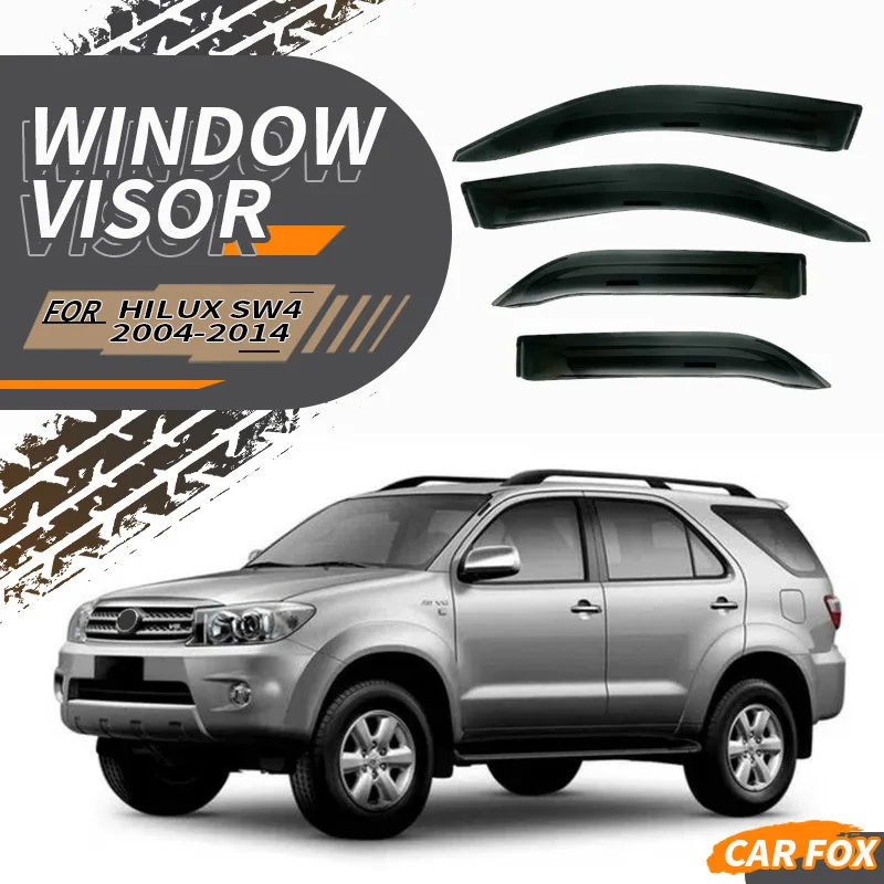 

4Pcs For Toyota Hilux SW4 1990-2014 Black Car Window Visor Awning Shelters Windshield Side Window Rain Sun Shade Acessories