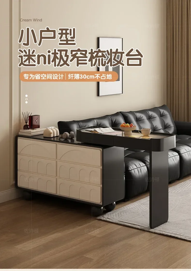HT  French Dining Side Bar Partition Sofa Side Wall Cabinet Water Bar Worktop
