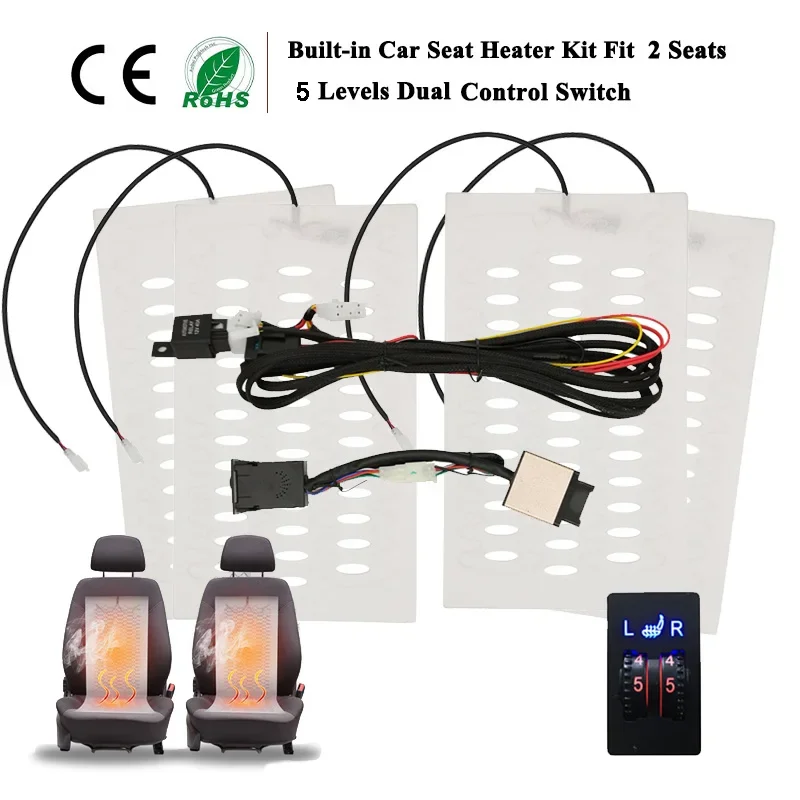 Built-in Car Seat Heater Kit Fit 2 SeatsAlloy Wire For Toyota Camry 07-16/Corolla 07-18/RAV4 09-19/Levin 14-18/Highland 09-21