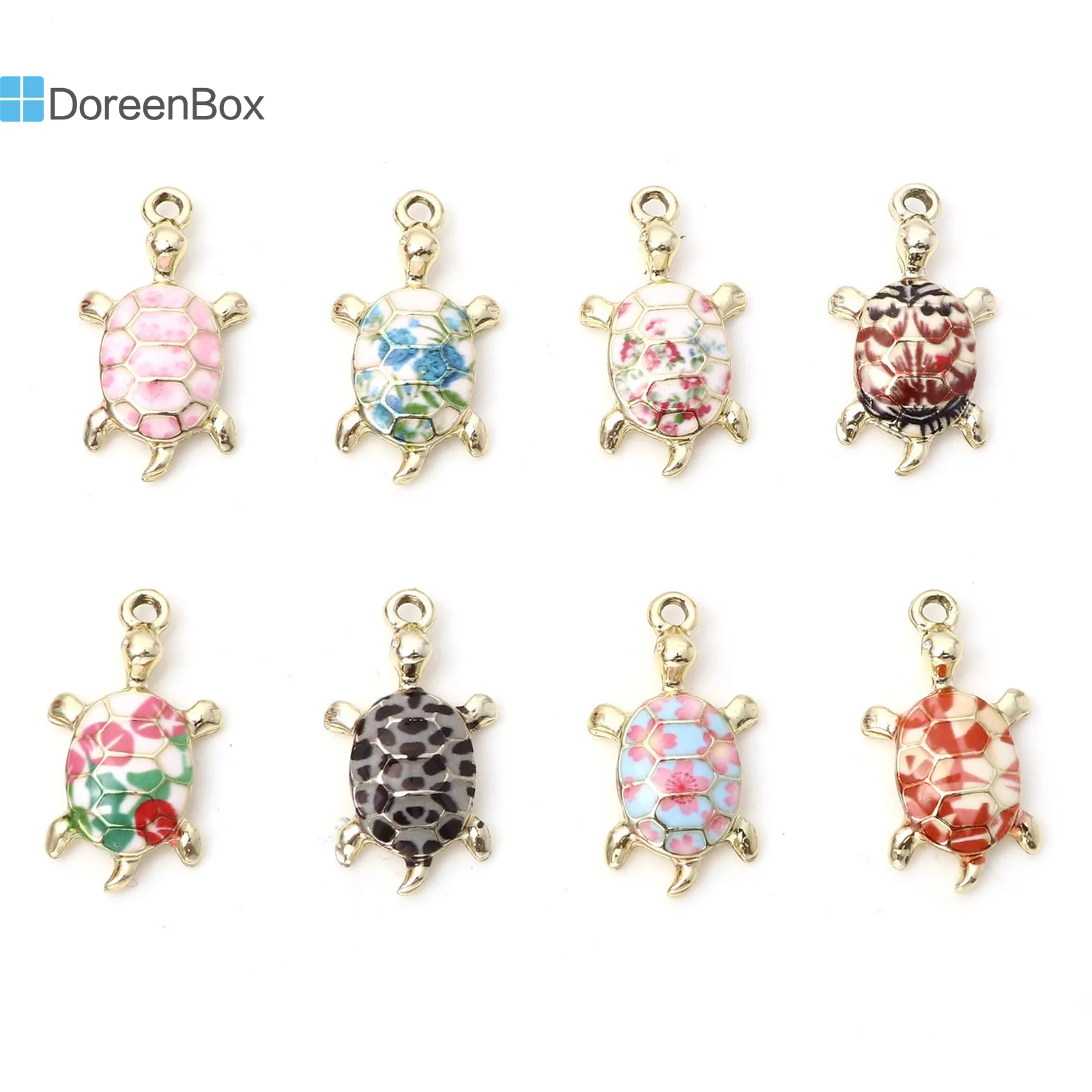 10PCs Ocean Sea Turtle Animal Charms DIY Jewelry Multicolor Enamel Pendant Necklace Bracelets Metal Pendants Jewelry 24mm x 14mm