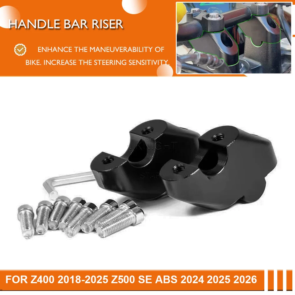 For Z400 2018 2019 2020 2021 2022 2023 Motorcycle Handlebar Riser Mount Lifter Clamp Offset For Z500 ABS SE 2024 2025 2026 Z 400