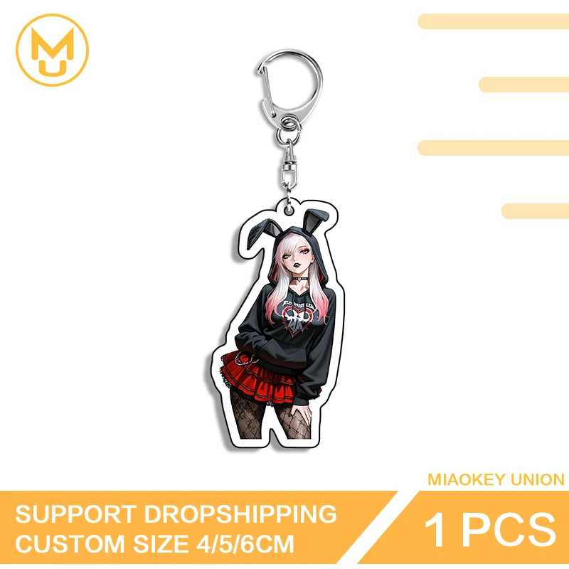 Goth Girl Car Key Chains NSFW Publicized Seductive Personality Accessories Pretty Unique Jewelry DIY Decoration Back To School