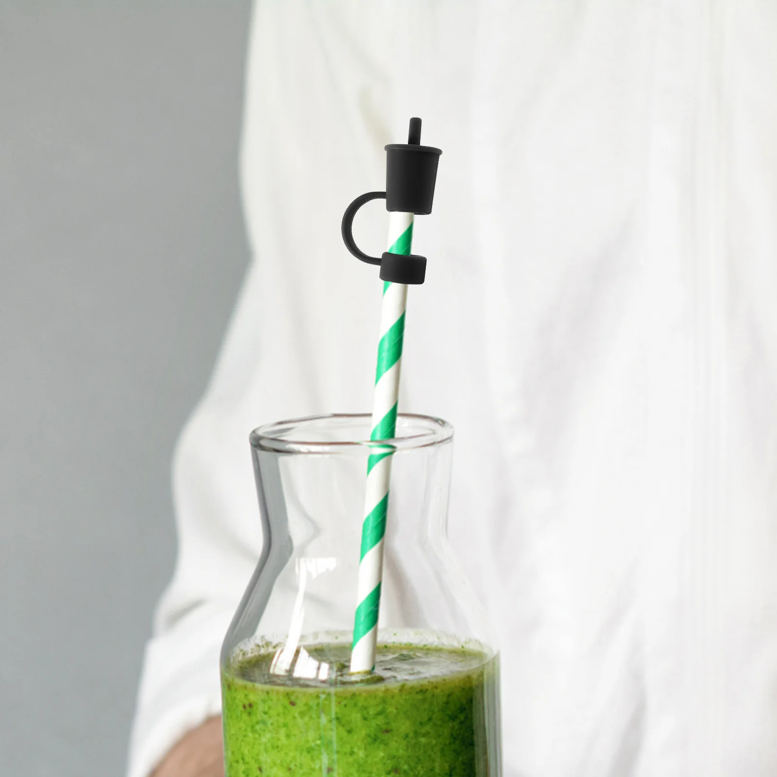 

2 шт. силиконовые чехлы для соломинки, многоразовые герметичные брызгозащищенные колпачки для стаканов, вечеринки на открытом воздухе, пикника, мультяшные защитные соломинки, наконечники