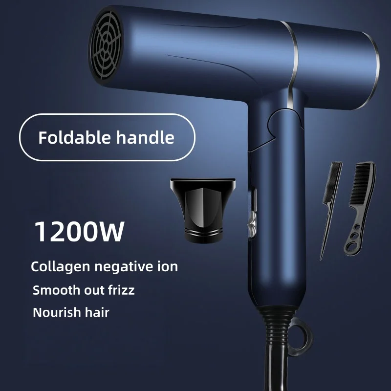 220V New Foldable Hair Dryer With High Power And Fast Drying Blue Light Hair Care For Home Use, Student Dormitories, And Travel,