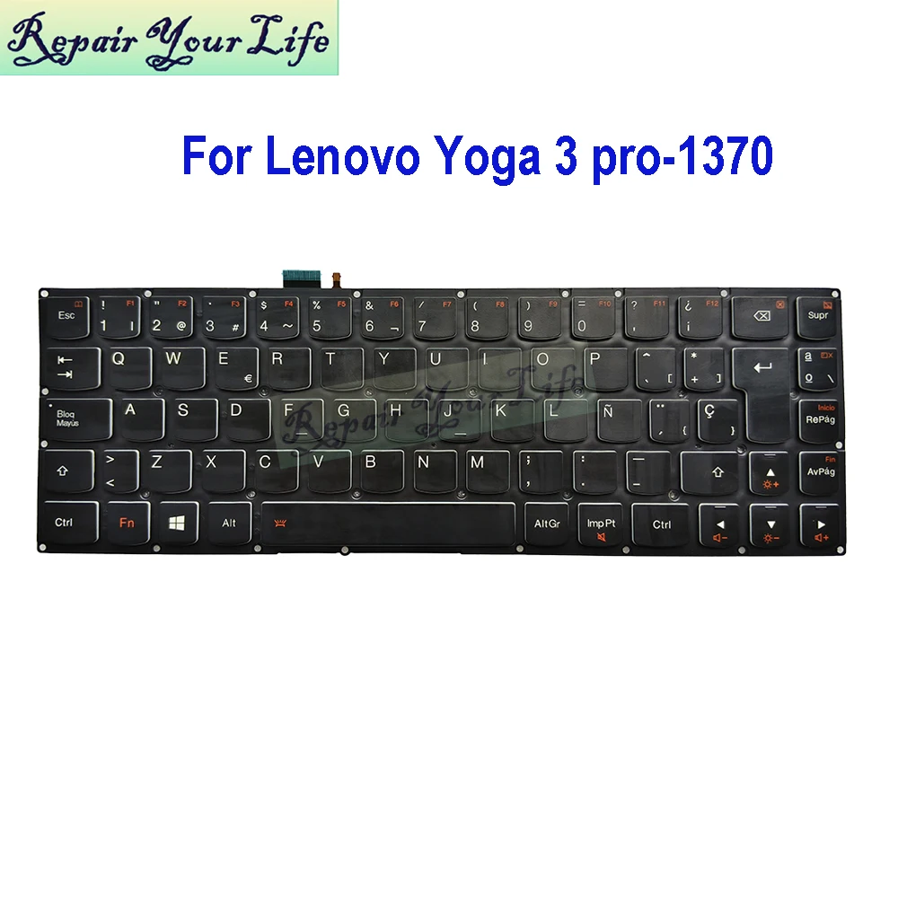 Spanish RU Russian Backlit Keyboard For Lenovo Yoga 3 Pro-1370 80HE SP ES Spain Replace Keyboards Backlight Teclado SN20F66324