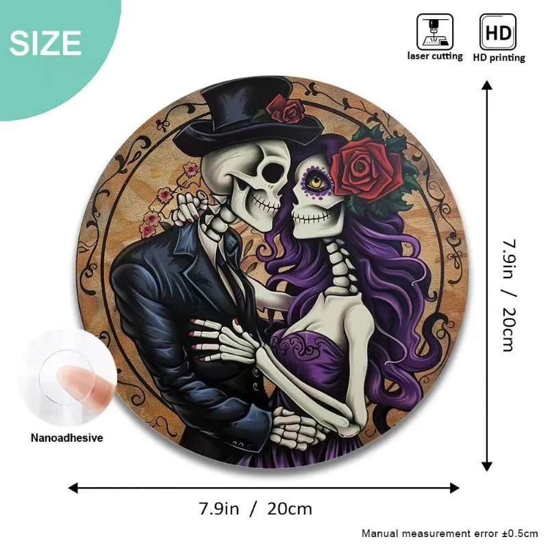 Halloween Outdoor Timber Hanger Spooky Grimace Door Marker Solid Wood Printed Canvas Living Space  Wall  Embellishment