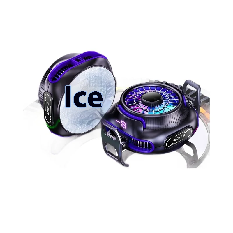 Universal Portable Magnetic Semiconductor Phone Cooler with Digital Display RGB Lights Powerful Cooling Fan for Gaming