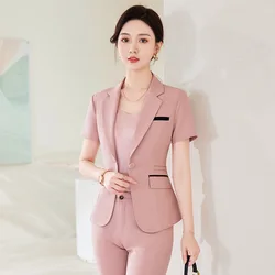 Abiti estivi eleganti da donna abiti da lavoro con gonna e top abbigliamento da lavoro da ufficio da donna blazer professionali Set di abbigliamento da carriera