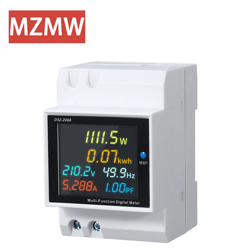 AC 6IN1 380V 100A Szyna Din 110V 220V 63A Woltomierz Amperomierz KWH Częstotliwość współczynnika mocy Miernik energii elektrycznej Monitor VOLT AMP