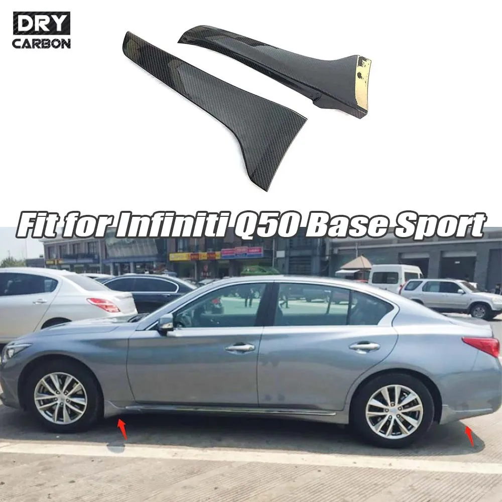 

Carbon Fiber Rear Bumper Splitters for Infiniti Q50 Base Sport 2018-2021 Mudguard Trims ABS Prime Front Flaps Apron Protector