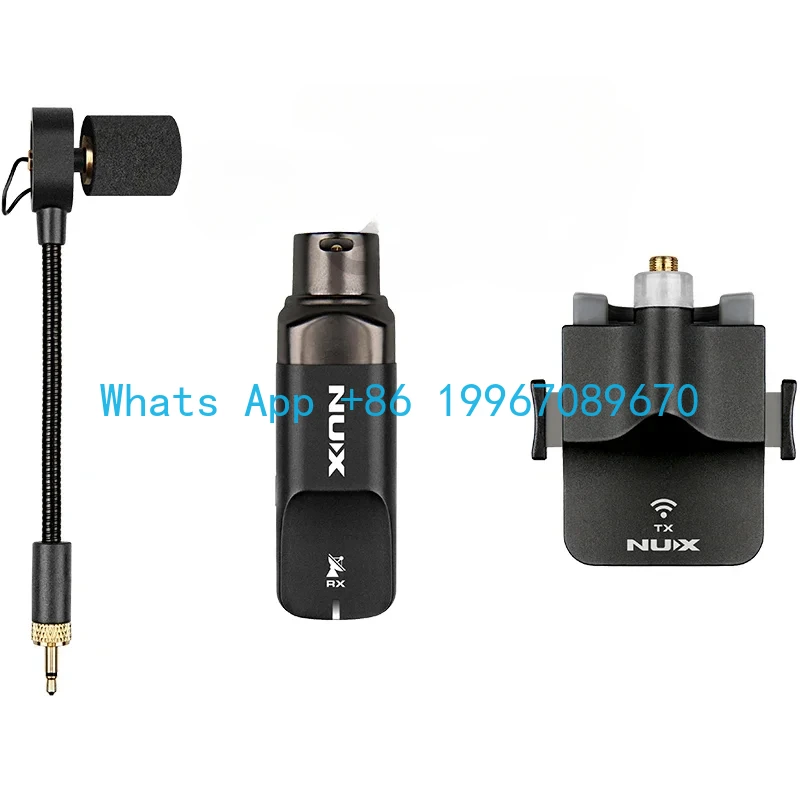 NUX Wireless Microphone,B6 Saxophone Microphone,Wireless Receiver and Transmitter,Plug and Play,Great for Trumpets, Clarinet