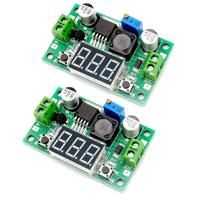 LM-2596 Adjustable DC-DC Step Down Buck Power Convert Module 4.0-40V Input To 1.25-37V Output With LED Voltmeter Display