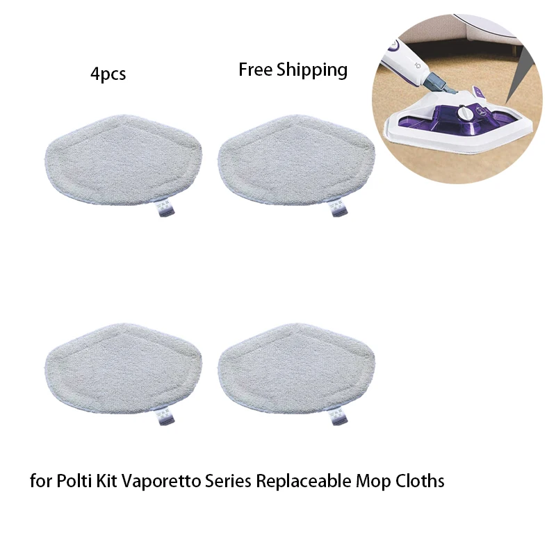 4 Pcs Polti Steam Mop Cloths，for Polti Kit Vaporetto Series Quality Microfiber Steam Mop Pads