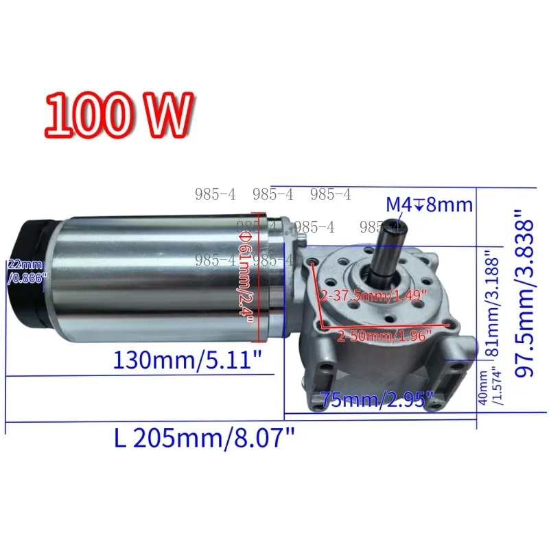High Torque 24VDC Automatic Door Drive Motor with Hall Encoder, Single/Dual Pulse Signal Optional Worm Reducer Motor