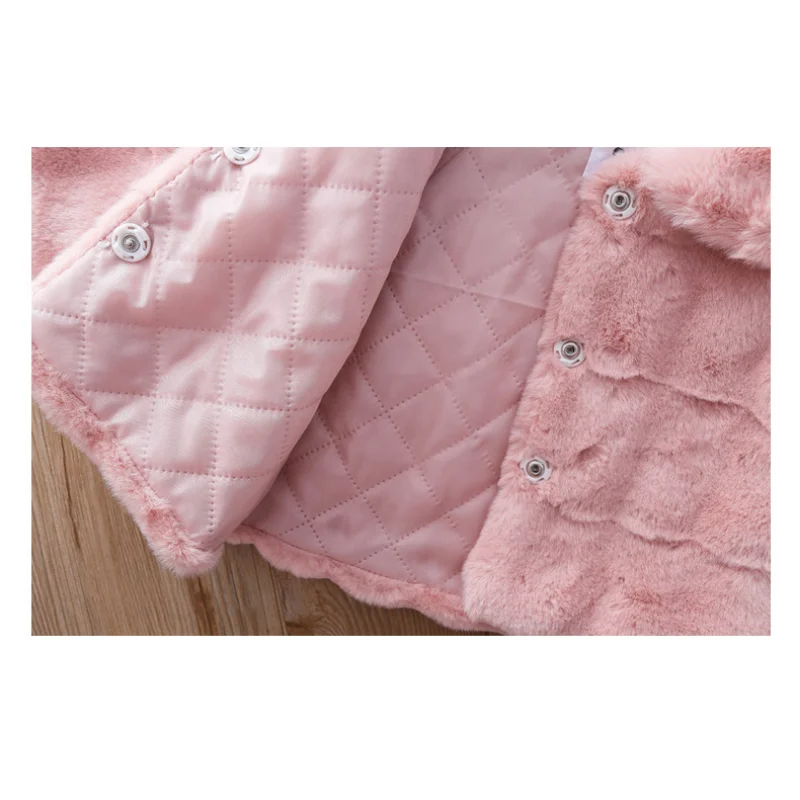 Ragazze bambino spesso abbigliamento bambino neonata fiocco imitazione pelliccia mantello mantello cappotto vestiti autunno inverno compleanno