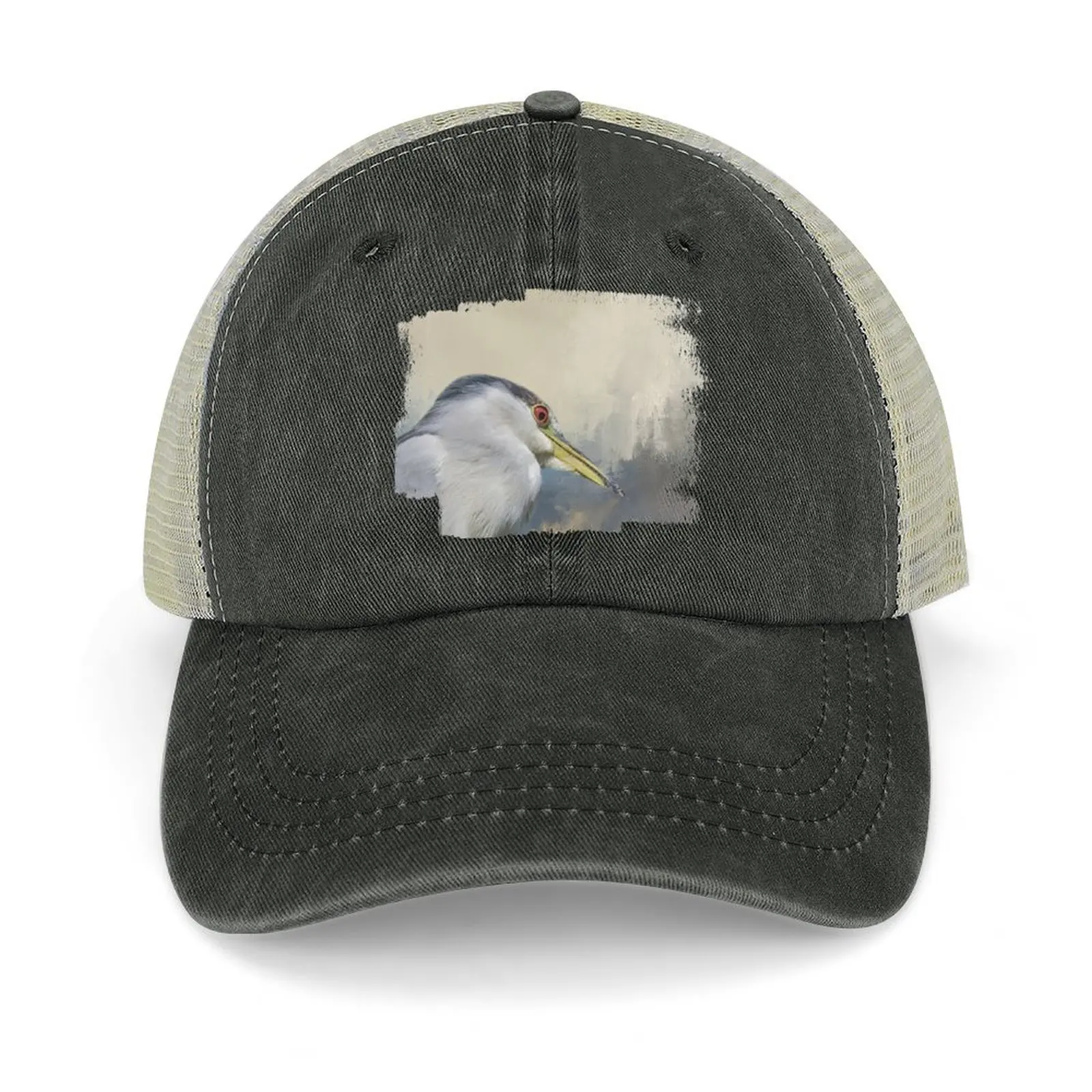 

Black Crowned Night Heron Cloe Up One Baseball Cap Sunhat Funny hats Rave derby hat Golf Wear Men Women's