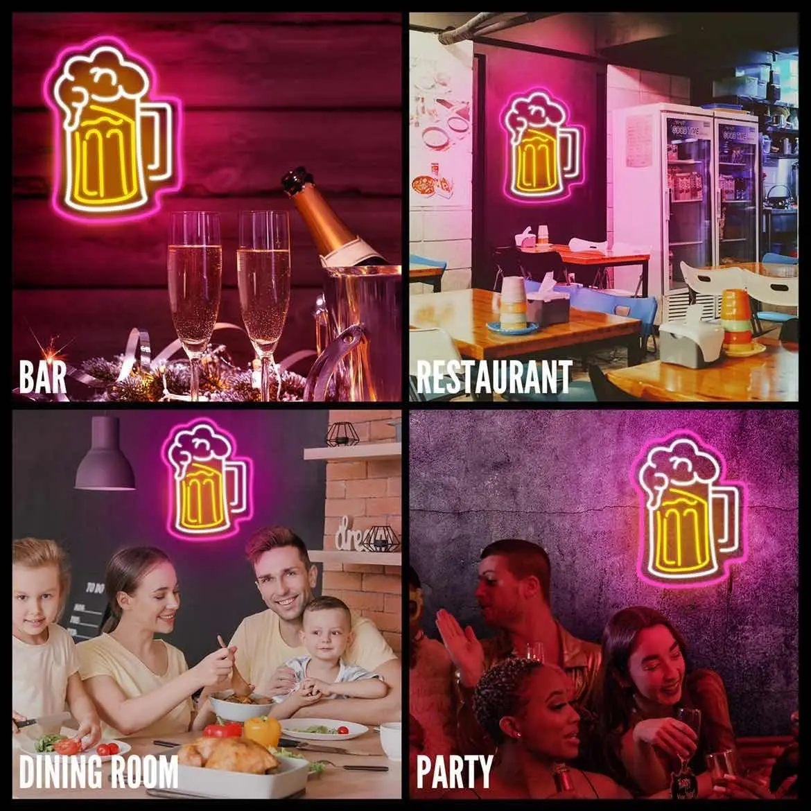Beer Neon Light Sign LED Lighting Sign USB Powered Wall Decor for Bar Restaurant Party Club Pub Birthday Gift for Friend