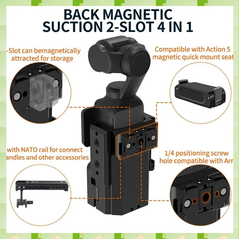 2025 لـ DJI OSMO POCKET 3 إطار حماية من الألومنيوم تمديد محول الإفراج السريع الحذاء البارد جبل الإسكان شل الملحقات ، ل