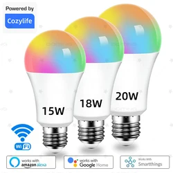 WiFi E27 Smart Dimmable Bulb RGBCW Colorful 220V  LED Light App Adjust Dimmable Support Alexa Google Home Voice Control