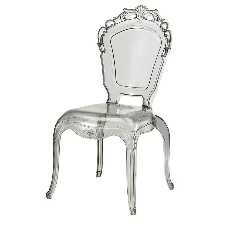 Dining chair European transparent armrest Roman chair, simple and creative leisure plastic queen chair crystal acrylic chair