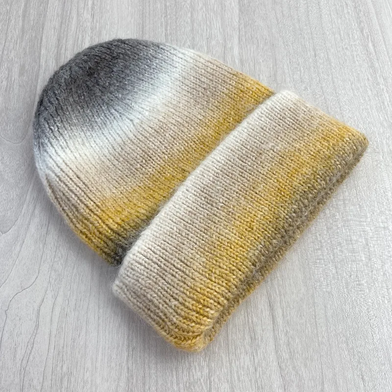 New Knitted Hat Gradient Color Tie Dyed Knitted Hat Women\'s Trendy Woolen Hat Autumn and Winter Warm Couple Hat Hats for Men