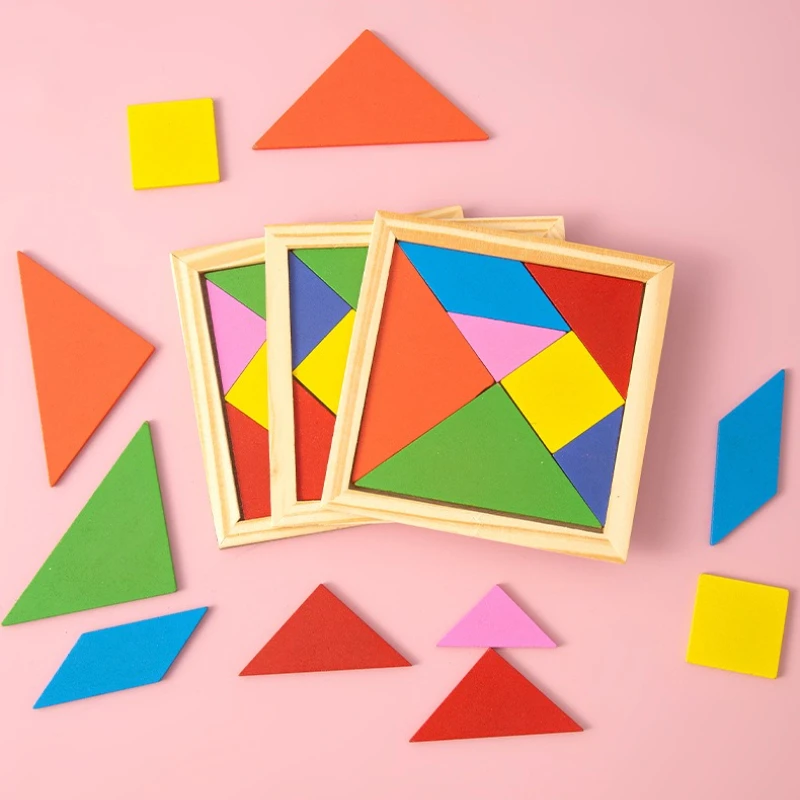 Viagem tangram quebra-cabeça educacional tangram brinquedos de madeira quebra-cabeça brinquedo iq brinquedo educativo presente