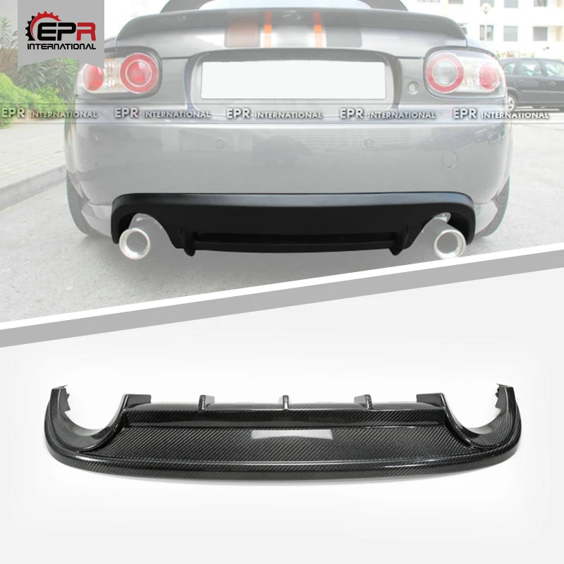 Carbon Fiber Rear Diffuser For Mazda MX5 Roadster Miata NC 1 2 3 SPT Style (Twin exhaust exit, for OEM bumper) Bumper Splitter