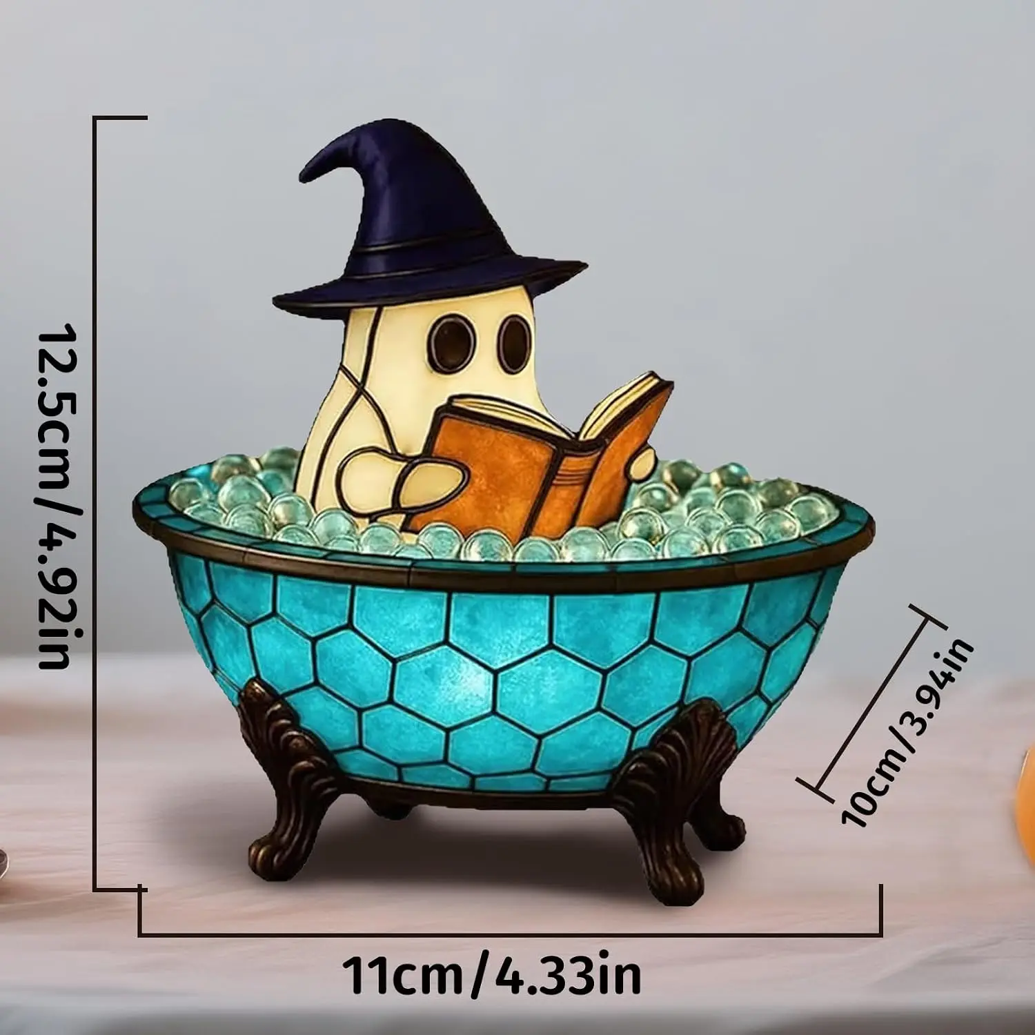 Halloween Ghost Bubble Bath Lamp, for Indoor Book Lover Desk Home, Cute Bathtub Ghost Night Lights for Halloween Decor, Reading