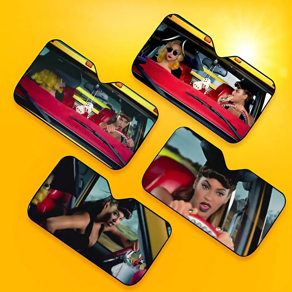 Ld Ga Telephone Funny Car SunShade Windshield Cover UV Protection Auto Visor Accessories For Cars