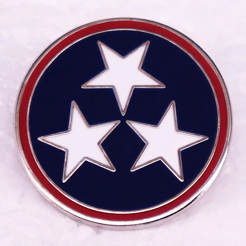 

Flag of Tennessee button badge 3 Stars Logo Lapel Pin Enamel brooch