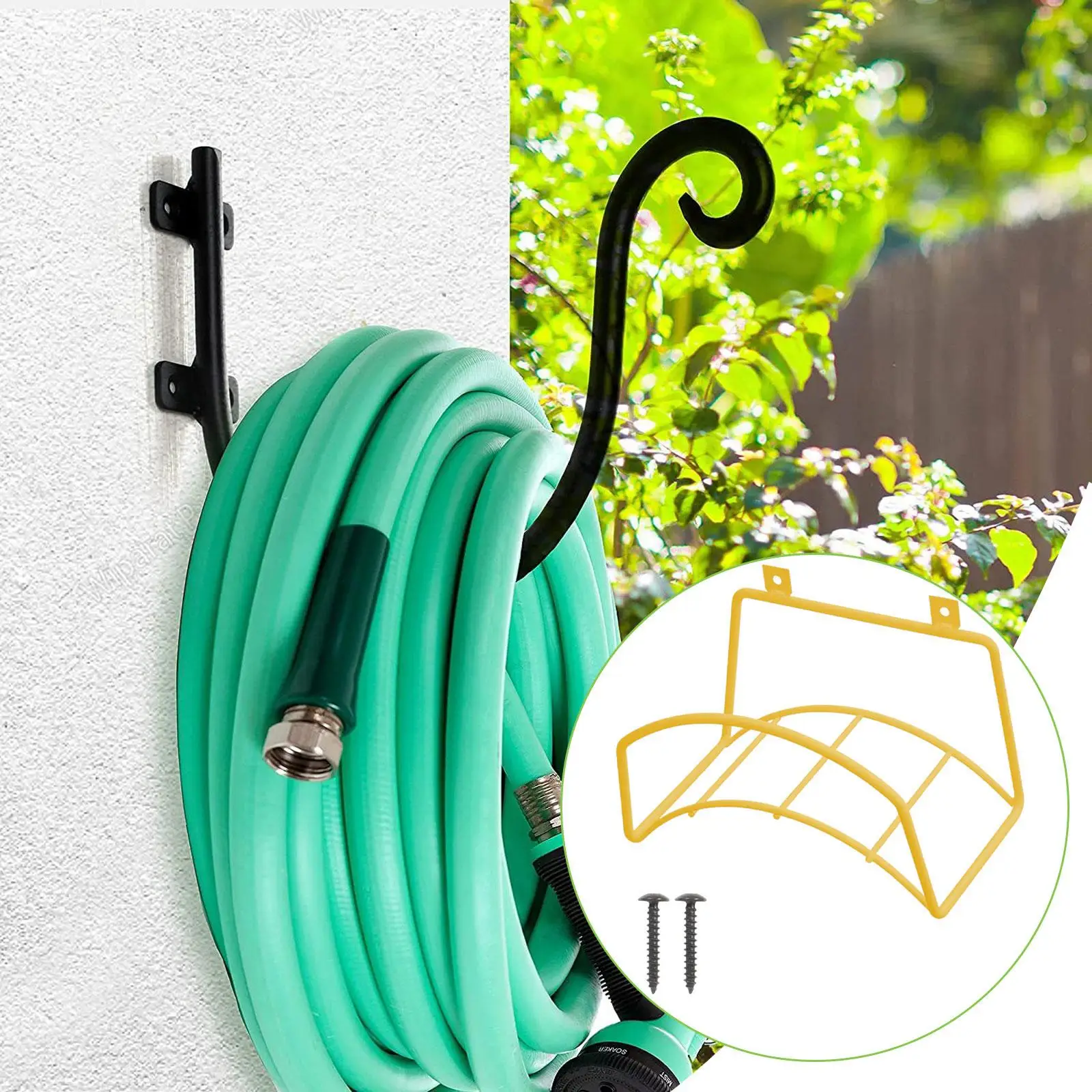 Wall Mount Garden Hose Holder Bracket, Multipurpose, Practical, Hose Organizer Water Pipe Hanger for Park Yard Garden Outdoor