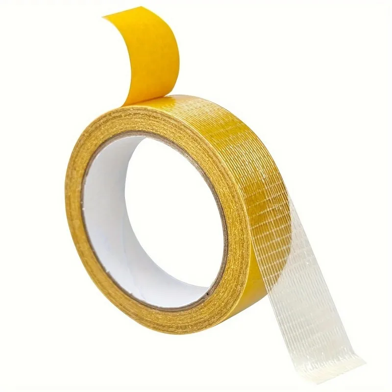 3cm×5m (1.18×196.85in) Double-Sided Grid Cloth Base Carpet Tape - Heavy Duty Strong Adhesion, Hand-Tearable No Scissors Needed - Image 2