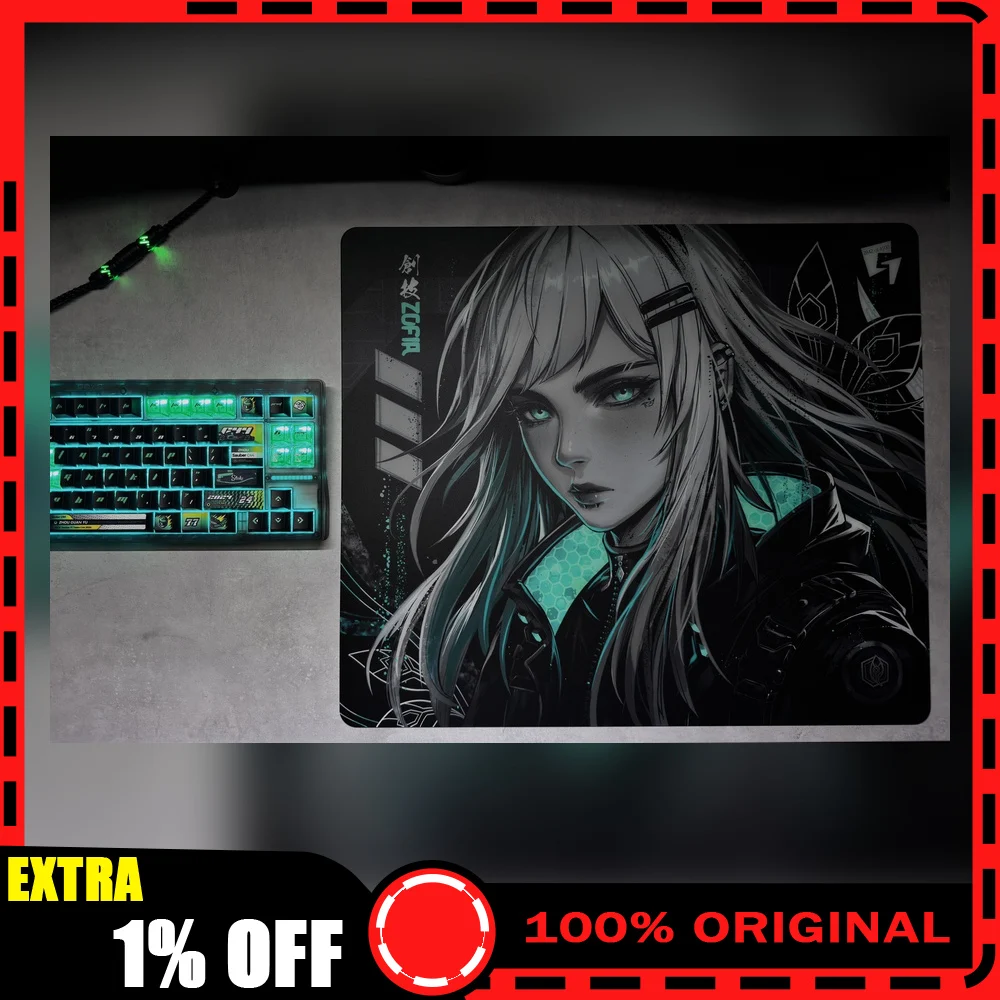 PAN GLSSWRKS x ZOFIA Tempered Glass Mouse Pad 490x420mm Limited Gaming Desk Glass Smooth Mouse Mat for FPS Esports