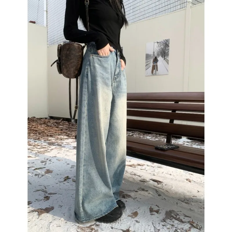 

Широкие джинсы с высокой талией, женские свободные брюки прямого кроя, летние новые джинсы больших размеров Pear ape, утягивающие тело