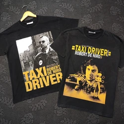 Yao888 Taxi Driver Movie Graphics Print Washed Old Streewear Short Sleeve Loose Vintage Casual Men Clothing T Shirt For Men