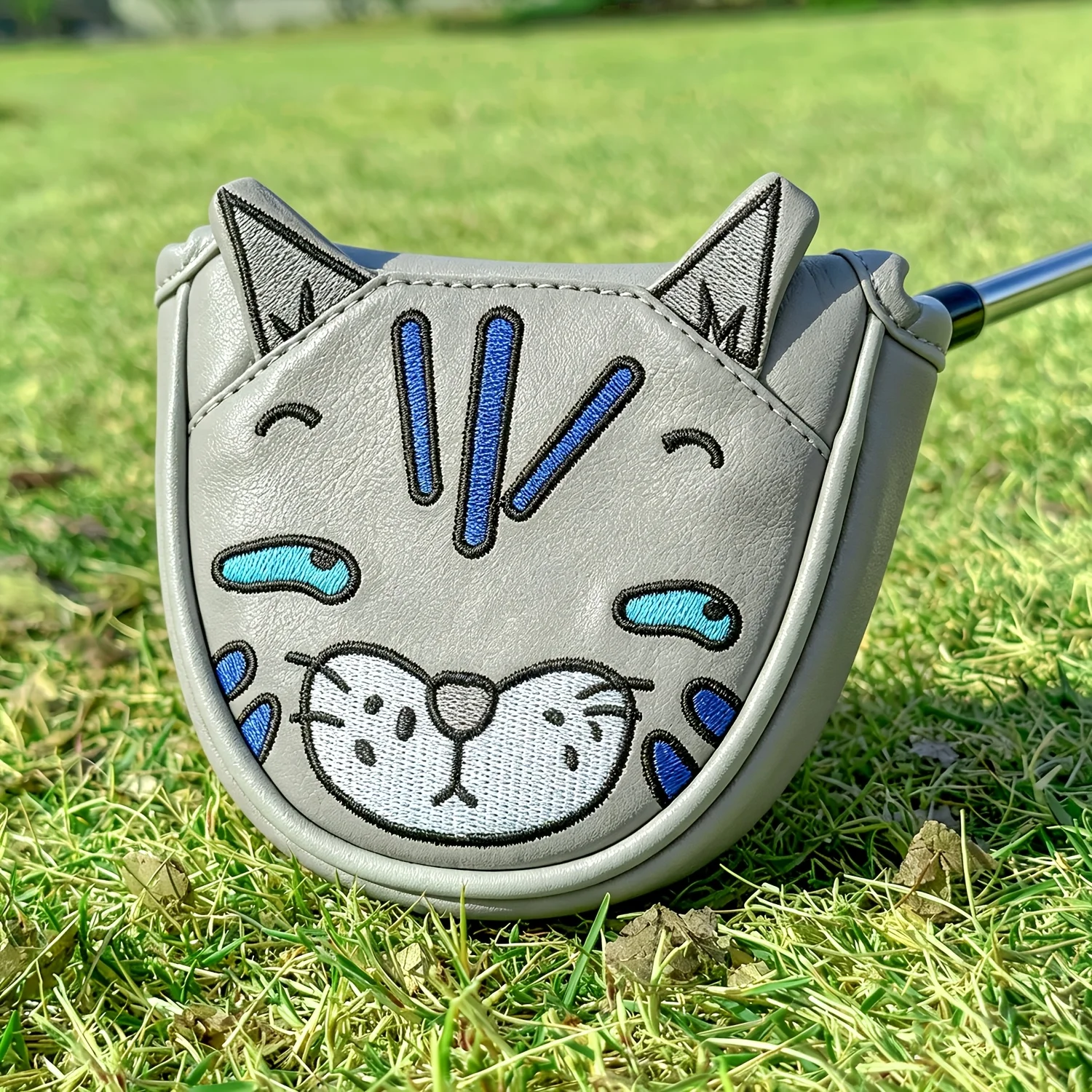 1pc Cute Cat Pattern Style Golf Club Head Cover, Golf Putter Cover, Golf Mallet Putter Cover, Semi-Circular Putter Cover, image 2