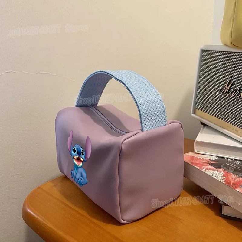 Disney-Trousse de maquillage Stitch pour femme, sac à main dessin animé mignon, rose, grande capacité, articles de toilette, soins de la peau, 03, sacoche de rangement de la présidence