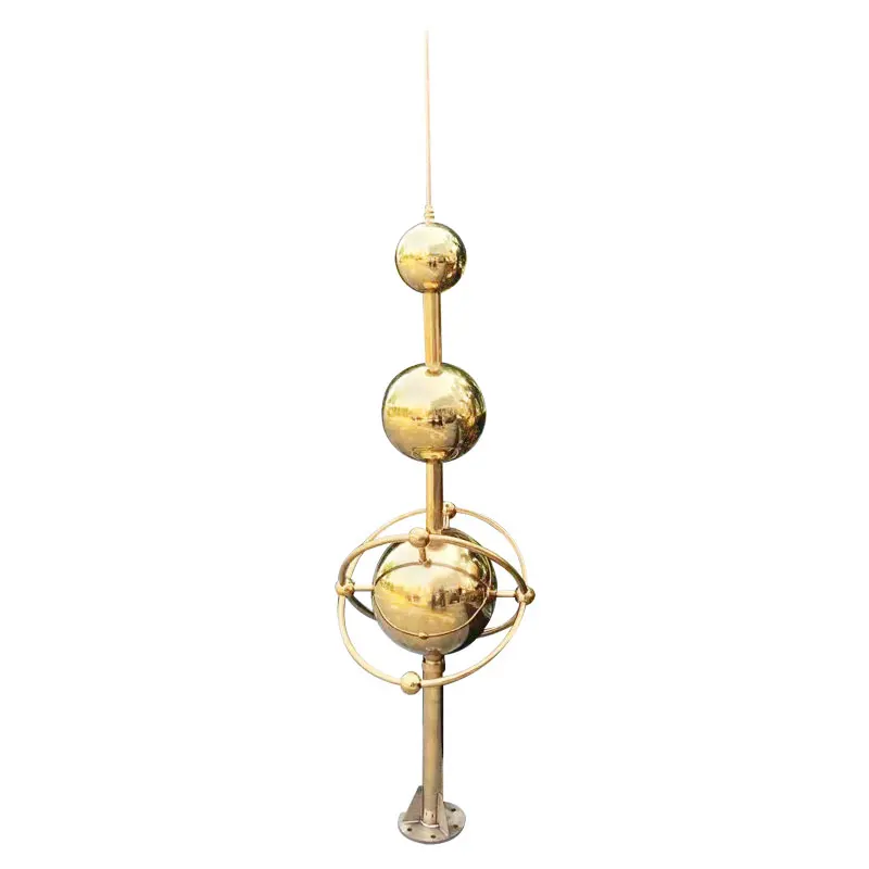 Titanium-plated stainless steel lightning rod household roof outdoor ball lightning protection decorative grounding connection