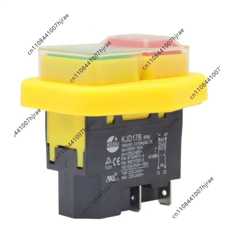KJD17B waterproof button switch 220V-240V 16A 4-pin/5-pin power tool undervoltage protection