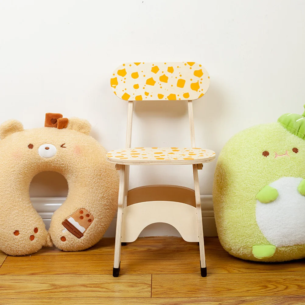 

Long Neck Giraffe Wooden Back Chair For Furniture Stool Seat Training Chair Smooth Edges Arc Design