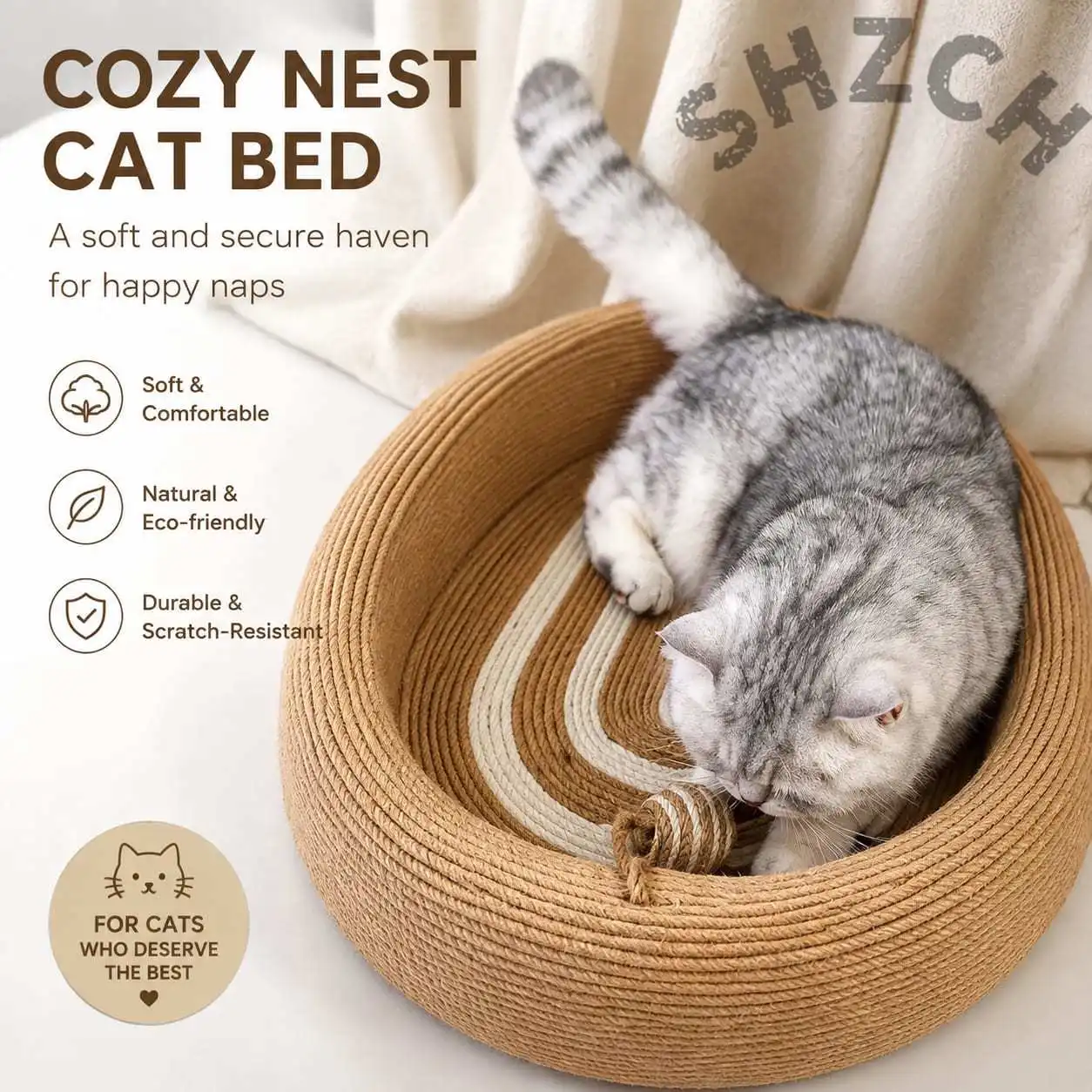 Scratching Board Non-Wearable Linen Toy for Sofa Protection Wear-Resistant No-Fall-Off Ideal for All Seasons Wear-resistant