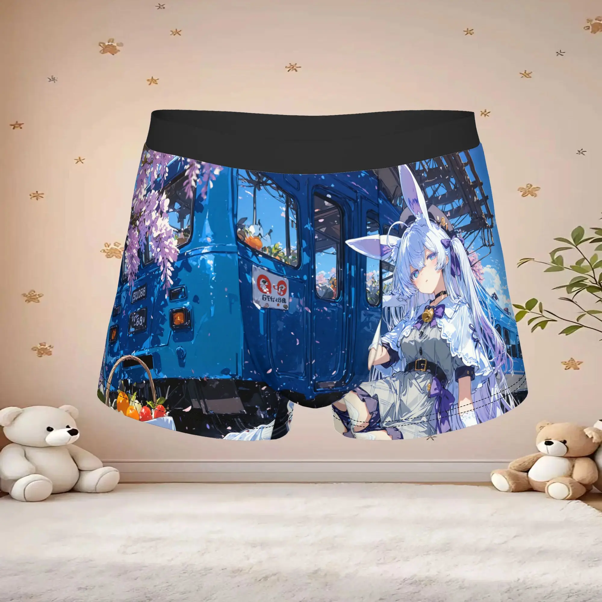 Popular Anime Game Theme Of Romance Girls boxers  adults 18 plus Underpants Breathbale Panties Men's Underwear Ventilate Shorts