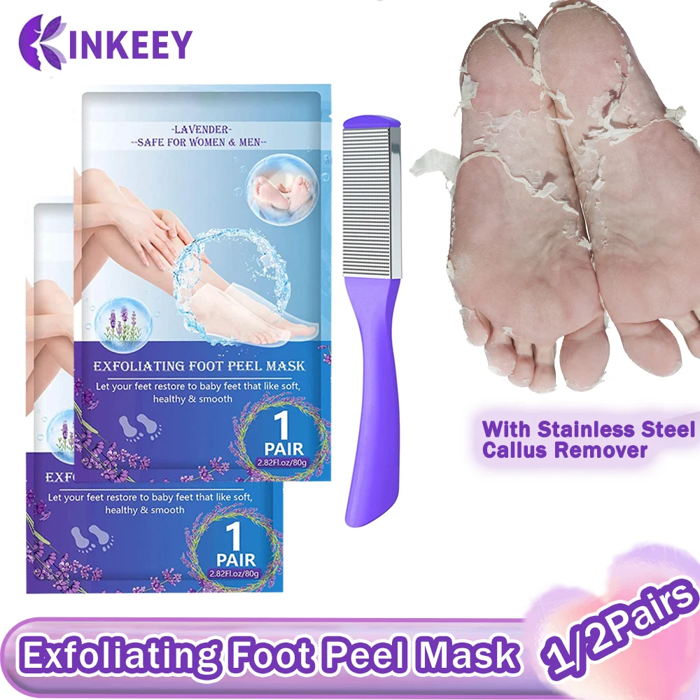 1/2Pairs Exfoliating Foot Mask Feet Peeling Mask Repair Dry Cracked Feet Pedicure Socks Remove Dead Skin Peel Off Callus Remover