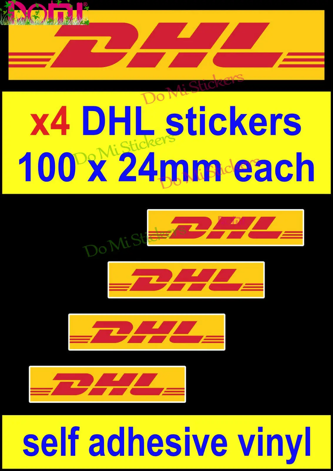 4 DHL Sponsor Stickers Race Car Sports Bike Decals Rally Van Truck F1 Gp Toolbox Car Sticker Weatherproof Die-Cut