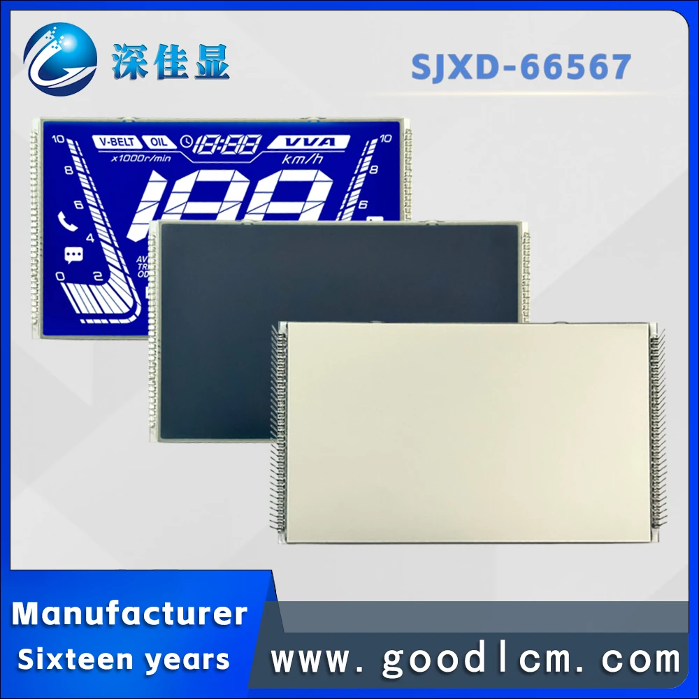 Motocicleta Instrument Display Module, Anti-Glare, HTN Negativo Tela LCD, 65 Pin Connection, 4.5V Fonte de alimentação, SJXD-66567