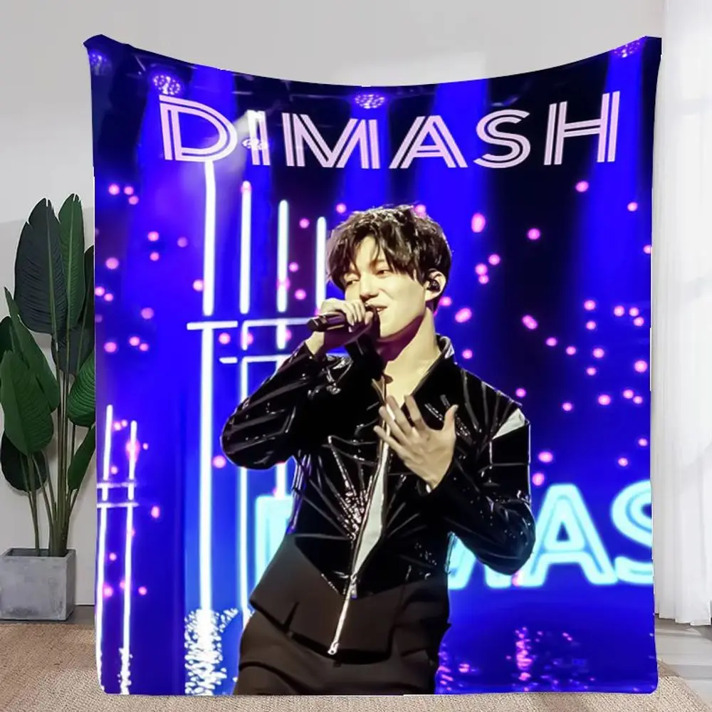 Dimash Kudaibergen Stage Performance Blanket - Soft Cozy Throw with Vibrant Concert Design, Featuring Black Zip Jacket and Stunn
