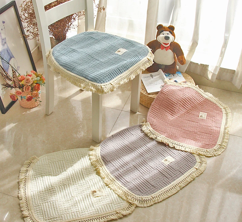 New Cloth Art Dining Chair Cushion Thin Section Household Stool Cushion Four Seasons Universal Cushion Cotton Butt Cushion Gift